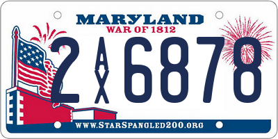 MD license plate 2AX6878