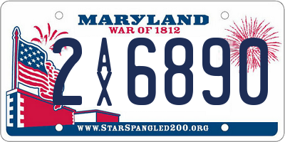 MD license plate 2AX6890