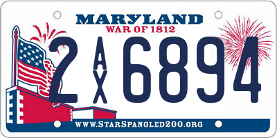 MD license plate 2AX6894