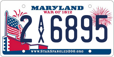 MD license plate 2AX6895