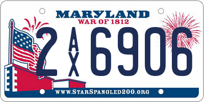 MD license plate 2AX6906