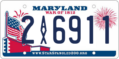MD license plate 2AX6911