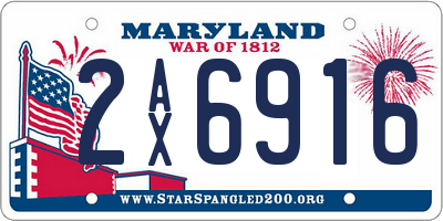 MD license plate 2AX6916
