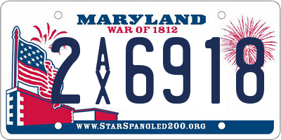 MD license plate 2AX6918