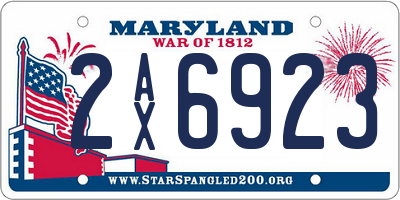 MD license plate 2AX6923