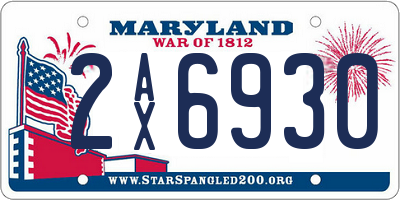 MD license plate 2AX6930