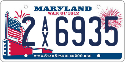 MD license plate 2AX6935