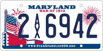 MD license plate 2AX6942