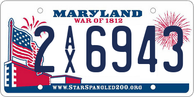 MD license plate 2AX6943