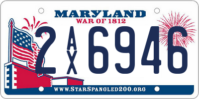 MD license plate 2AX6946
