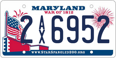 MD license plate 2AX6952