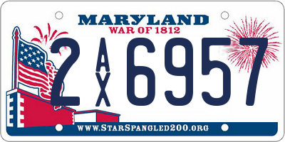 MD license plate 2AX6957