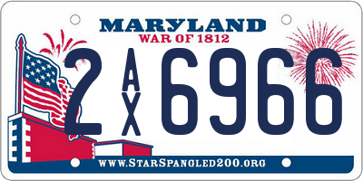 MD license plate 2AX6966