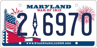 MD license plate 2AX6970
