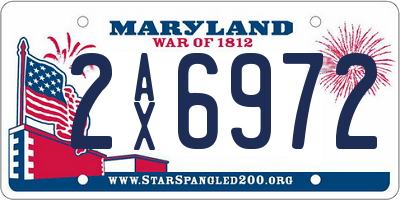 MD license plate 2AX6972