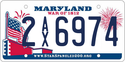 MD license plate 2AX6974