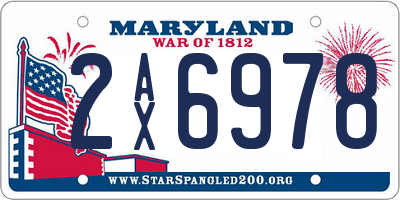 MD license plate 2AX6978