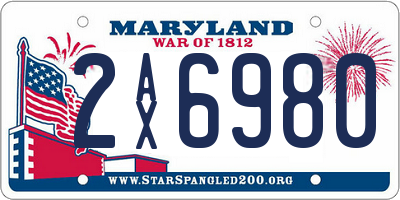 MD license plate 2AX6980