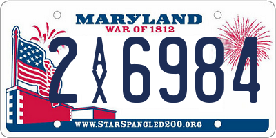 MD license plate 2AX6984
