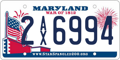 MD license plate 2AX6994