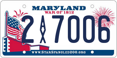 MD license plate 2AX7006