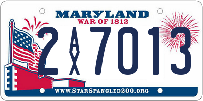 MD license plate 2AX7013