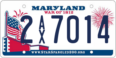 MD license plate 2AX7014