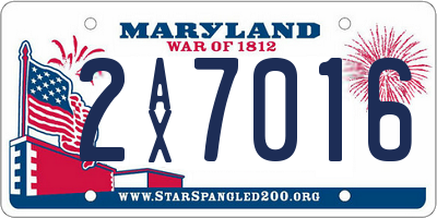 MD license plate 2AX7016