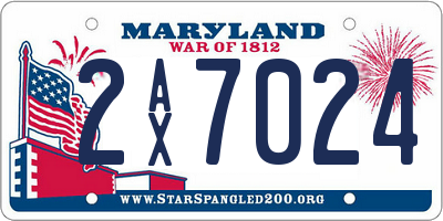 MD license plate 2AX7024