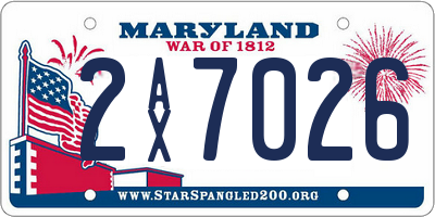 MD license plate 2AX7026