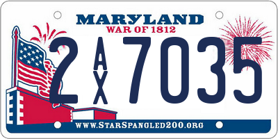 MD license plate 2AX7035