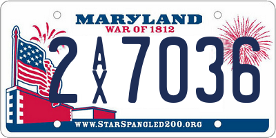 MD license plate 2AX7036