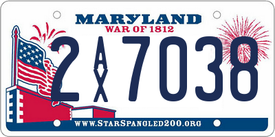 MD license plate 2AX7038