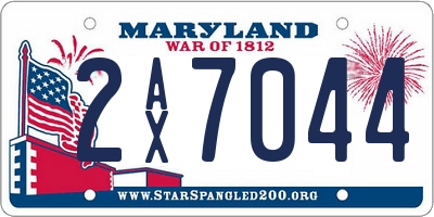 MD license plate 2AX7044