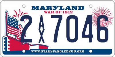 MD license plate 2AX7046