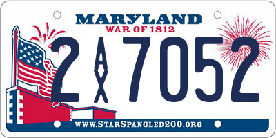 MD license plate 2AX7052