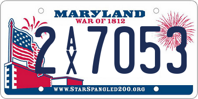 MD license plate 2AX7053