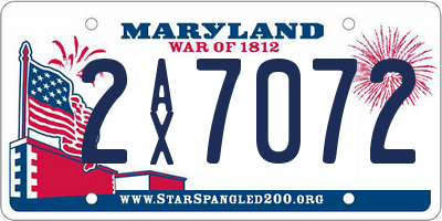 MD license plate 2AX7072