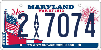 MD license plate 2AX7074