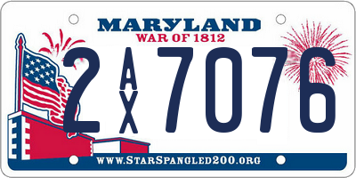 MD license plate 2AX7076