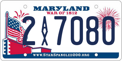 MD license plate 2AX7080