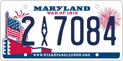 MD license plate 2AX7084