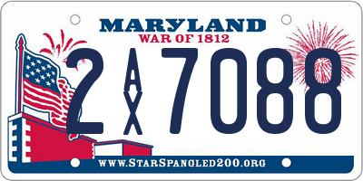 MD license plate 2AX7088