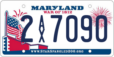 MD license plate 2AX7090