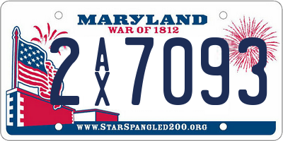 MD license plate 2AX7093