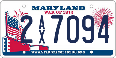 MD license plate 2AX7094