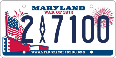 MD license plate 2AX7100