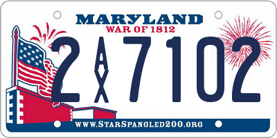 MD license plate 2AX7102