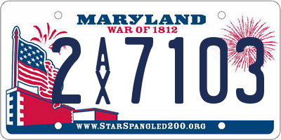 MD license plate 2AX7103