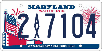 MD license plate 2AX7104